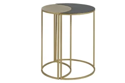 Miliboo Beistelltisch aus schwarzem und goldfarben lackiertem Metall TOSCANE* Beistelltische