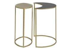 Miliboo Beistelltisch aus schwarzem und goldfarben lackiertem Metall TOSCANE* Beistelltische