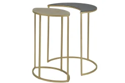 Miliboo Beistelltisch aus schwarzem und goldfarben lackiertem Metall TOSCANE* Beistelltische
