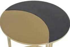 Miliboo Beistelltisch aus schwarzem und goldfarben lackiertem Metall TOSCANE* Beistelltische
