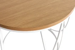 Miliboo Beistelltisch Holz und Metall Weiß 42 cm LACE* Couchtische|Beistelltische