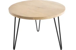 Miliboo Beistelltisch rund Mangoholz und Metall 60 x 45 cm (B x H) VIBES* Couchtische|Beistelltische