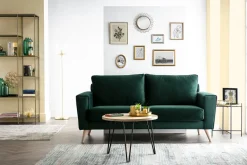 Miliboo Beistelltisch rund Mangoholz und Metall 60 x 45 cm (B x H) VIBES* Couchtische|Beistelltische