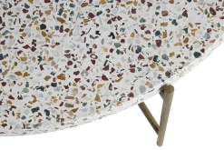 Miliboo Beistelltisch rund Terrazzo und goldfarbenes Metall D55 cm MEZZO* Couchtische