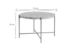 Miliboo Beistelltisch rund Terrazzo und goldfarbenes Metall D55 cm MEZZO* Couchtische