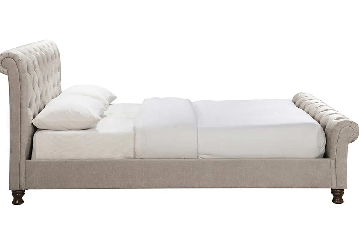 Miliboo Bett 2 Personen 160 cm x 200 cm Samt RILEY* Betten Für Erwachsene