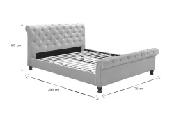 Miliboo Bett 2 Personen 160 cm x 200 cm Samt RILEY* Betten Für Erwachsene