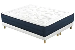 Miliboo Bett 160 x 200 cm Boxspring und Memory-Foam-Matratze BENJI* Betten Für Erwachsene|Matratzen