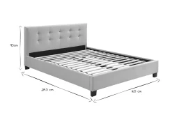 Miliboo Bett 160 x 200 Stoff Beige gepolstert MARQUISE* Betten Für Erwachsene