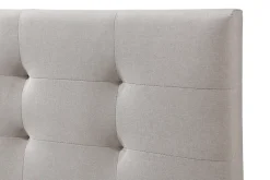 Miliboo Bett 160 x 200 Stoff Beige gepolstert MARQUISE* Betten Für Erwachsene
