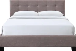 Miliboo Bett 160 x 200 Stoff Beige gepolstert MARQUISE* Betten Für Erwachsene