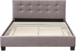 Miliboo Bett 160 x 200 Stoff Beige gepolstert MARQUISE* Betten Für Erwachsene