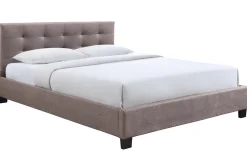 Miliboo Bett 160 x 200 Stoff Beige gepolstert MARQUISE* Betten Für Erwachsene