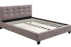 Miliboo Bett 160 x 200 Stoff Beige gepolstert MARQUISE* Betten Für Erwachsene