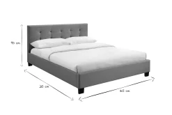 Miliboo Bett 160 x 200 Stoff Grau gepolstert MARQUISE* Betten Für Erwachsene