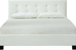 Miliboo Bett 160 x 200 Stoff Weiss gepolstert MARQUISE* Betten Für Erwachsene
