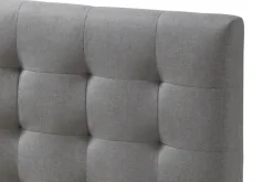 Miliboo Bett für Erwachsene Skandinavisch Holz und Stoff Grau 160 x 200 cm LYNN* Betten Für Erwachsene