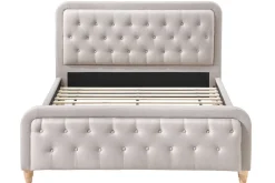 Miliboo Bett gepolstert Stoff Beige 160 x 200 cm KRISTEN* Betten Für Erwachsene