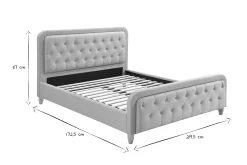 Miliboo Bett gepolstert Stoff Beige 160 x 200 cm KRISTEN* Betten Für Erwachsene