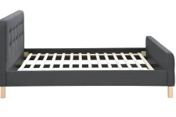 Miliboo Bett gepolstert Stoff Dunkelgrau 160 x 200 cm HOLSEN* Betten Für Erwachsene