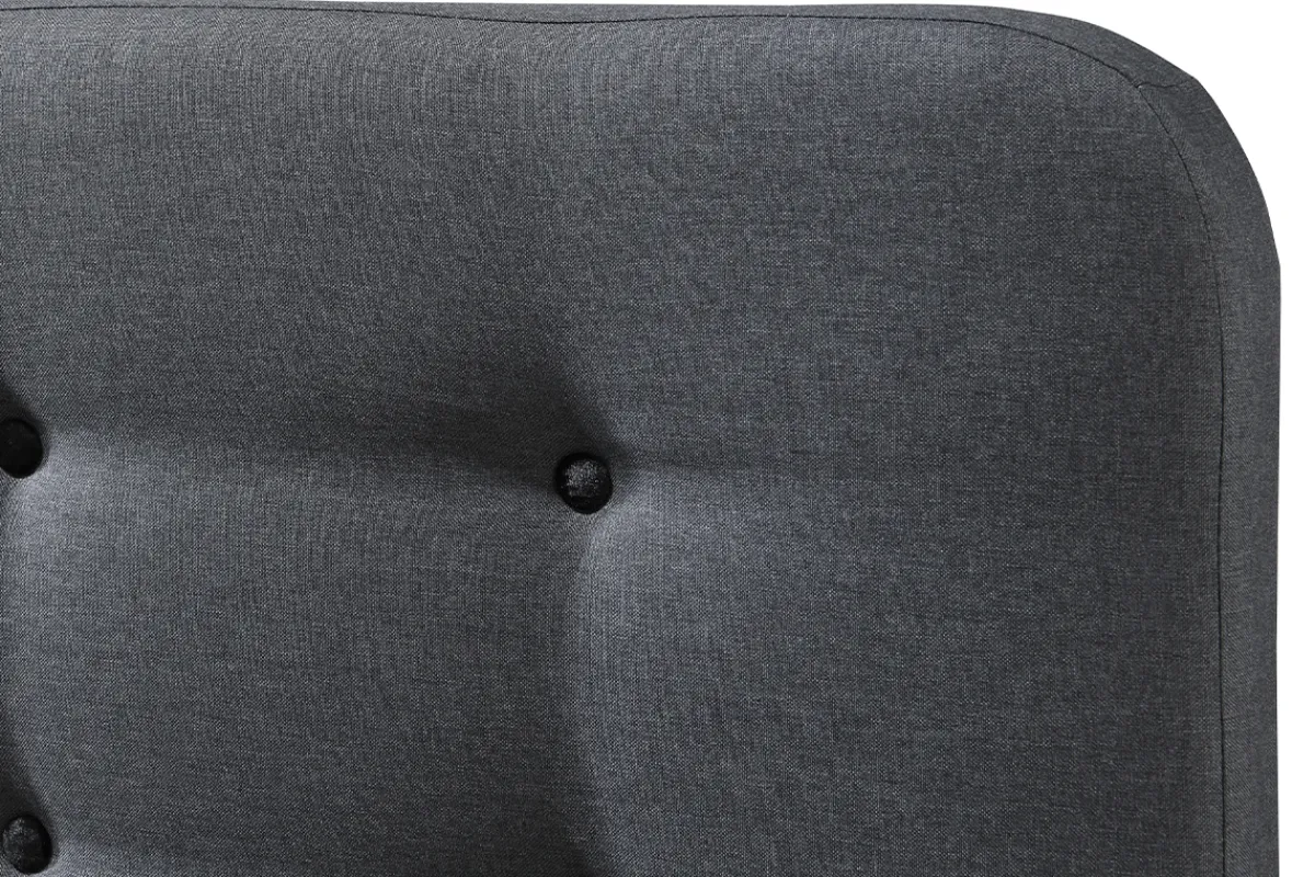 Miliboo Bett gepolstert Stoff Dunkelgrau 160 x 200 cm HOLSEN* Betten Für Erwachsene