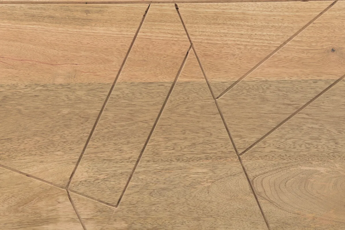 Miliboo Bettkopfteil aus massivem Mangoholz graviert B165 cm LINIUM* Bett-kopfteile