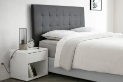 Miliboo Bettkopfteil Dunkelgrau gepolstert 160 cm HALCIONA* Bett-kopfteile
