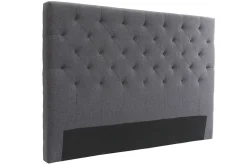 Miliboo Bettkopfteil, dunkelgrauer Stoff, 160 cm ENGUERRAND* Bett-kopfteile