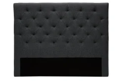 Miliboo Bettkopfteil, dunkelgrauer Stoff, 140 cm ENGUERRAND* Bett-kopfteile