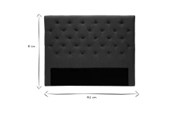 Miliboo Bettkopfteil, dunkelgrauer Stoff, 140 cm ENGUERRAND* Bett-kopfteile