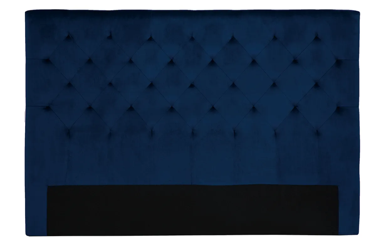 Miliboo Bettkopfteil gepolstert aus nachtblauem Samt 160 cm ENGUERRAND* Bett-kopfteile