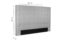 Miliboo Bettkopfteil gepolstert beige Stoff 180 cm HALCIONA* Bett-kopfteile