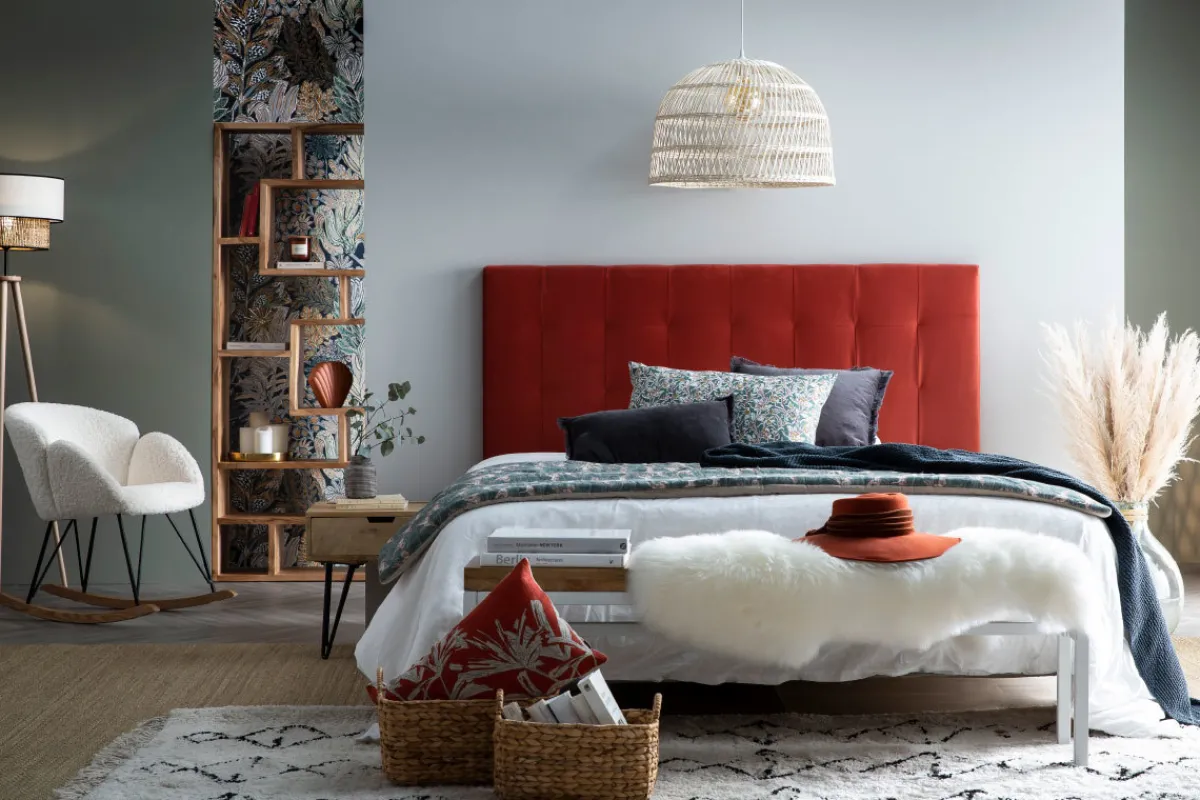 Miliboo Bettkopfteil gepolstert in Terrakotta 160cm HALCIONA* Bett-kopfteile