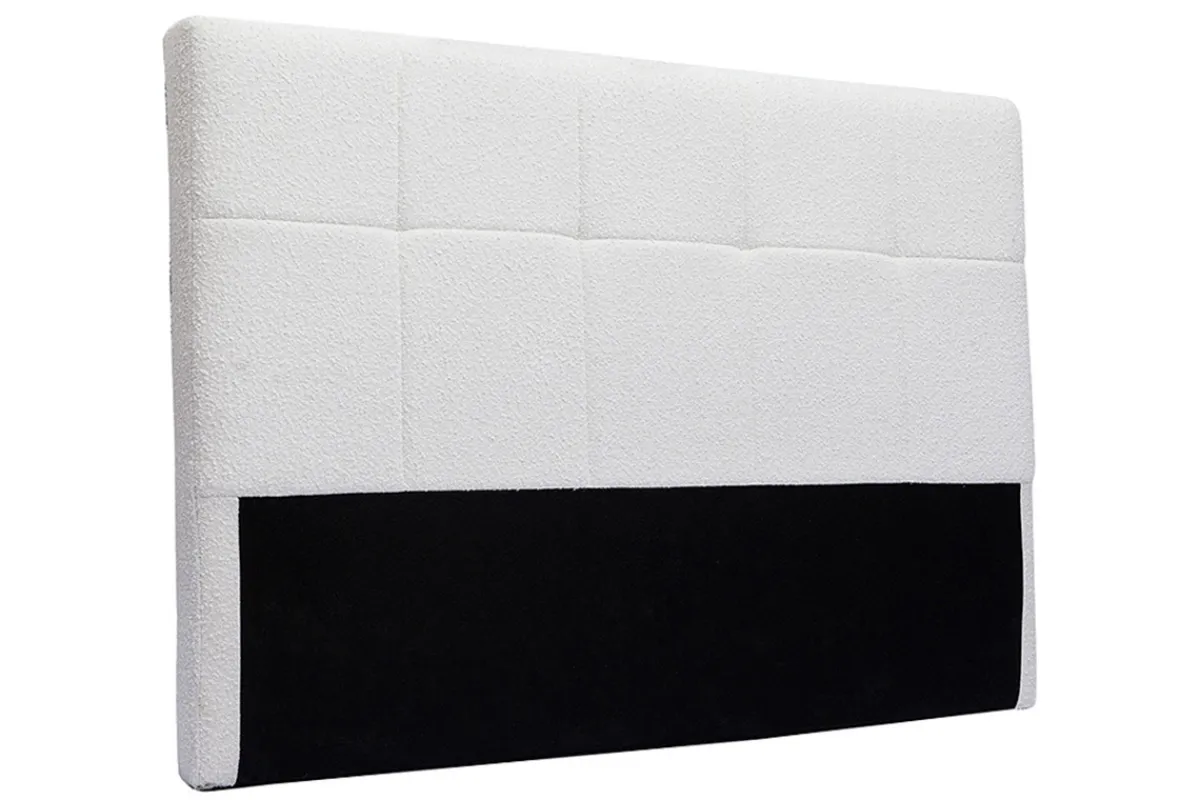 Miliboo Bettkopfteil mit Bouclé-Wolleffekt in Weiß 160 cm CLOVIS* Bett-kopfteile