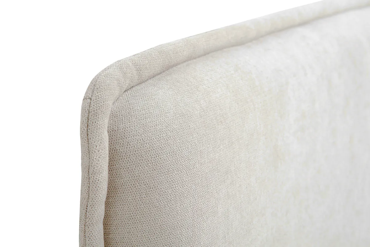 Miliboo Bettkopfteil naturfarbener Stoff mit Samteffekt B196 cm MARCIA* Bett-kopfteile