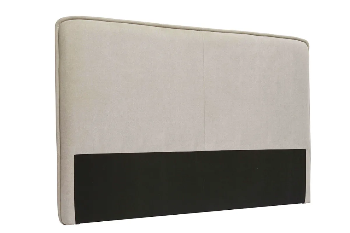 Miliboo Bettkopfteil naturfarbener Stoff mit Samteffekt B175 cm MARCIA* Bett-kopfteile