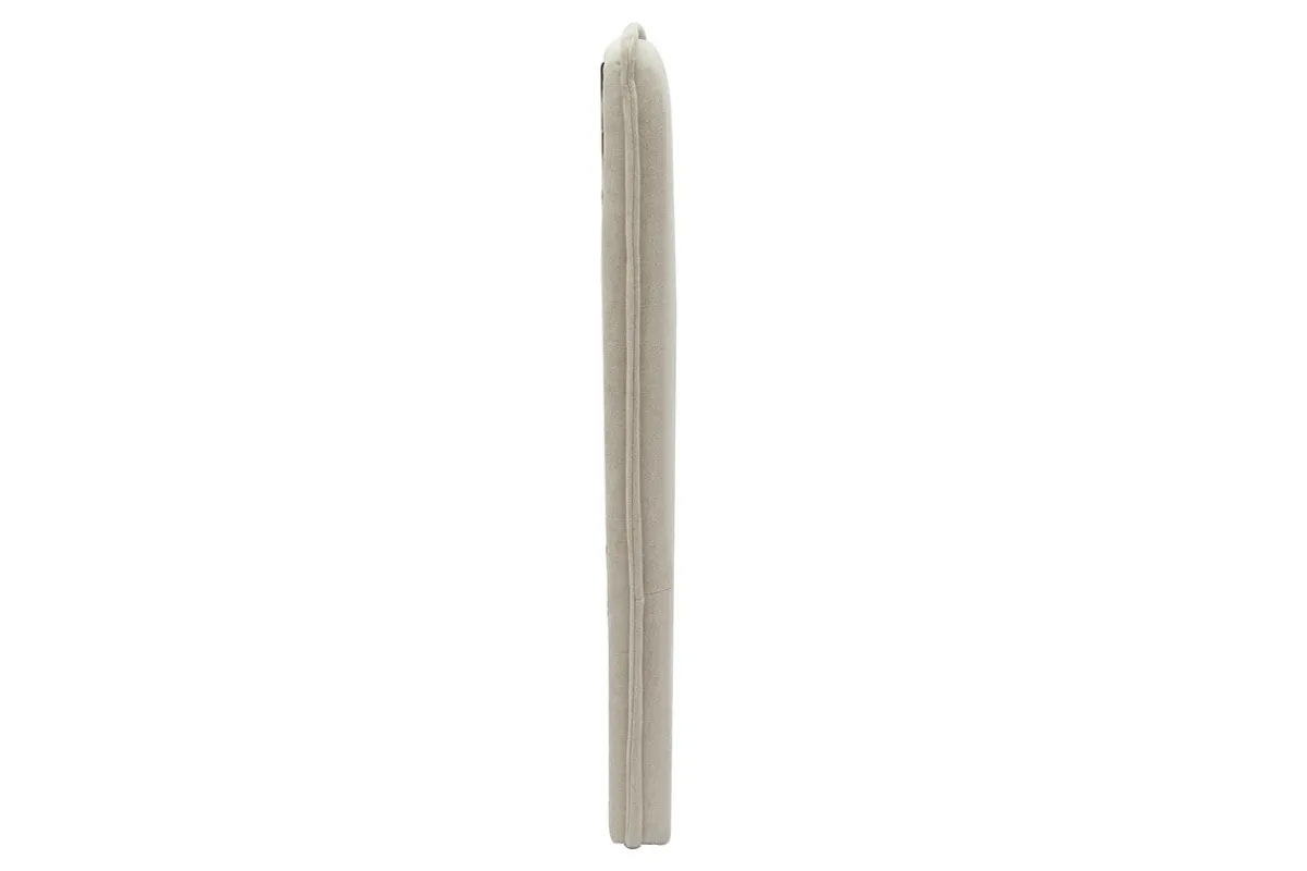 Miliboo Bettkopfteil naturfarbener Stoff mit Samteffekt B175 cm MARCIA* Bett-kopfteile