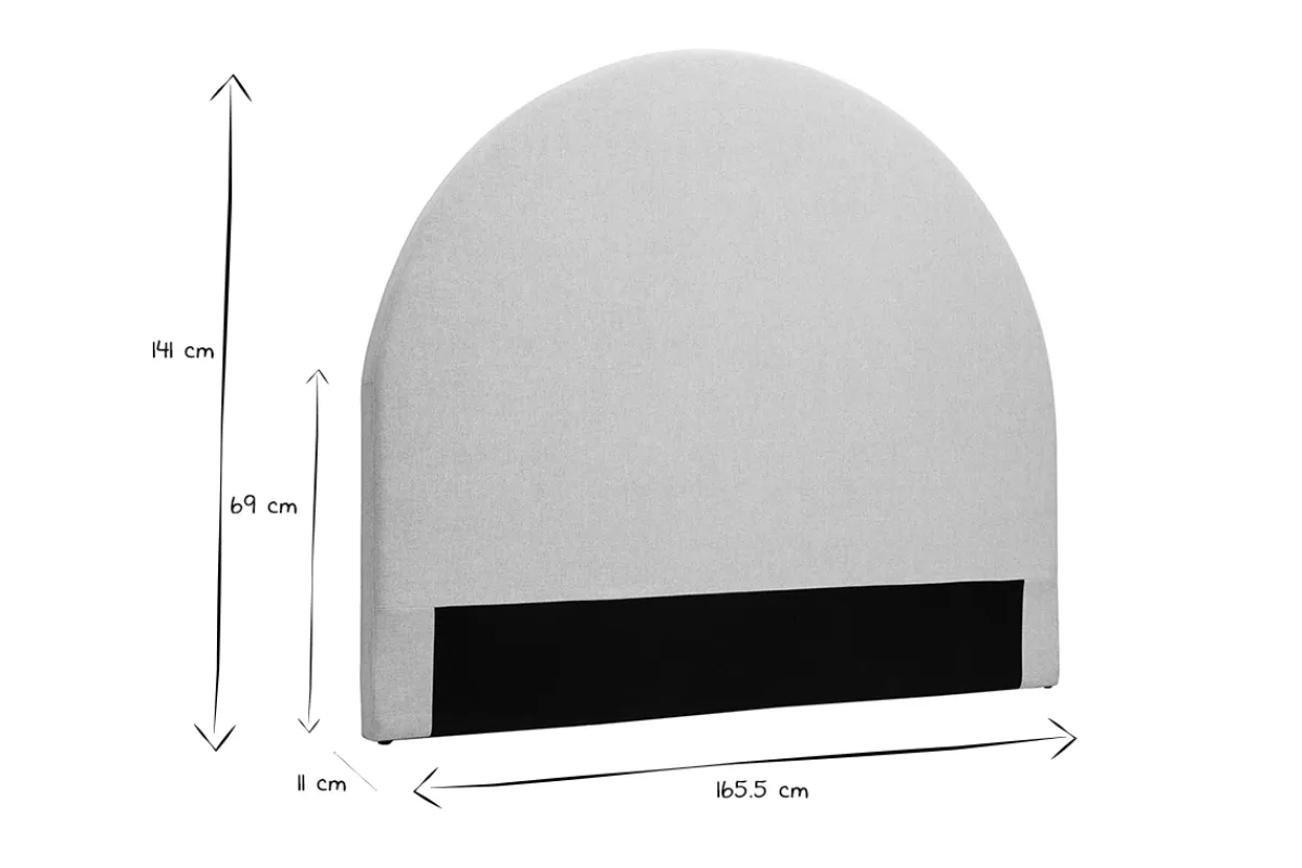 Miliboo Bettkopfteil rund B160 cm beiger Stoff NAOMY* Bett-kopfteile