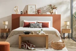 Miliboo Bettkopfteil zum Aufhängen B180 cm beiger Stoff LILY* Bett-kopfteile