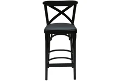 Miliboo Bistro-Barhocker massives Buchenholz schwarz H65 MARCEL* Barhocker