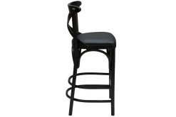 Miliboo Bistro-Barhocker massives Buchenholz schwarz H65 MARCEL* Barhocker