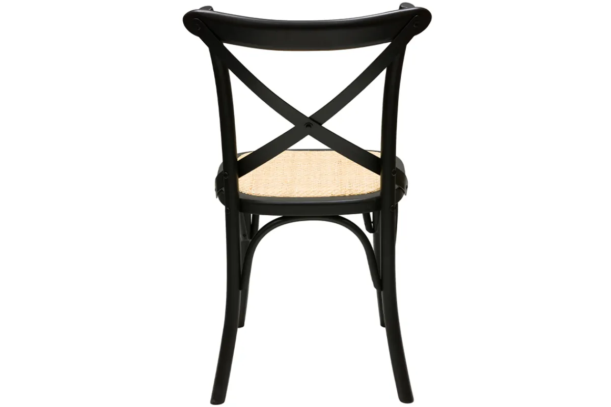 Miliboo Bistro-Stühle aus schwarzem Holz und Rattangeflecht (2er-Set) MARCEL* Design-stühle|Holzstühle