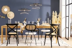 Miliboo Bistro-Stühle aus schwarzem Holz und Rattangeflecht (2er-Set) MARCEL* Design-stühle|Holzstühle