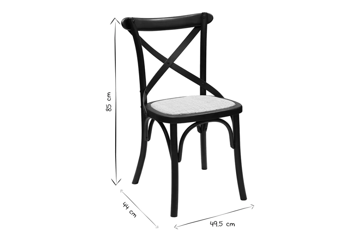 Miliboo Bistro-Stühle aus schwarzem Holz und Rattangeflecht (2er-Set) MARCEL* Design-stühle|Holzstühle