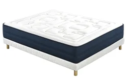 Miliboo Boxspringbett weiß mit Holzfüßen 140 x 200 cm JAMI* Betten Für Erwachsene