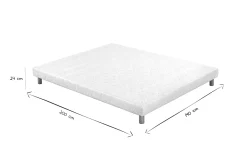 Miliboo Boxspringbett weiß mit Holzfüßen 140 x 200 cm JAMI* Betten Für Erwachsene