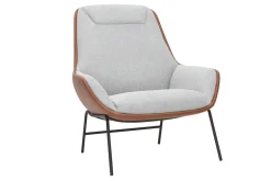 Miliboo Brauner Designersessel mit grauem Samteffekt-Stoff MARCEAU* Design-sessel|Sessel