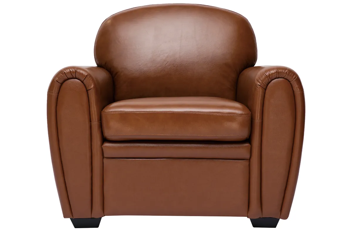 Miliboo Brauner Vintage-Ledersessel CLUB* Design-sessel|Sessel