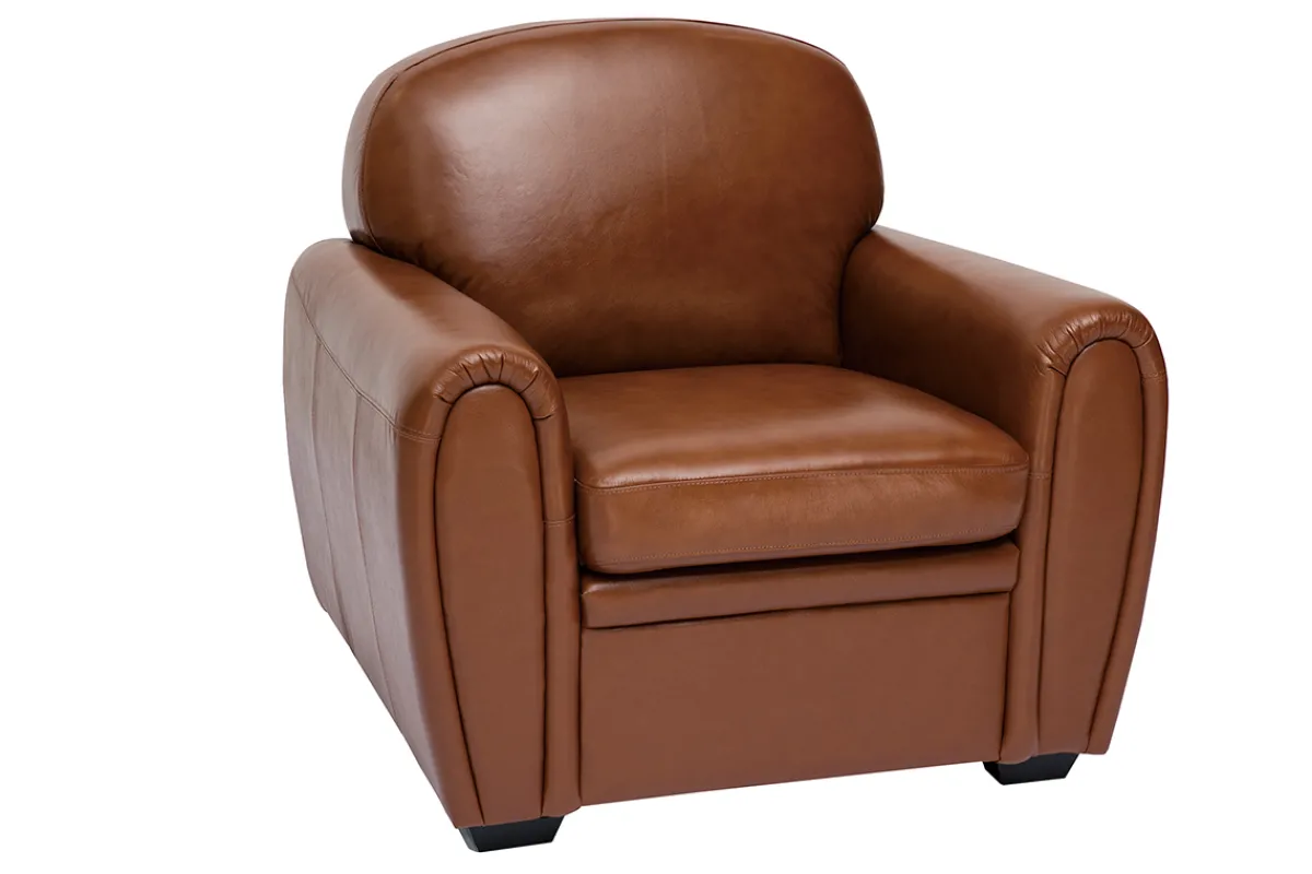 Miliboo Brauner Vintage-Ledersessel CLUB* Design-sessel|Sessel