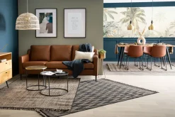 Miliboo Braunes 3-sitziges Designer-Ledersofa OXMO - Büffelleder* Ledersofas
